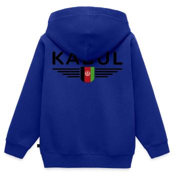 Kabul Design – Herz Afghanistans - Kinder Premium Organic Zip Hoodie - Royalblau - Hinten - AI Model Kid Male (0cm)