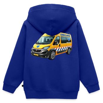 Krankenwagen modern - Kinder Premium Organic Zip Hoodie - Royalblau - Hinten - AI Model Kid Male (0cm)