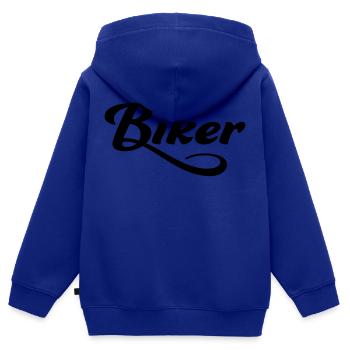 Biker - Kinder Premium Organic Zip Hoodie - Royalblau - Hinten - AI Model Kid Male (0cm)