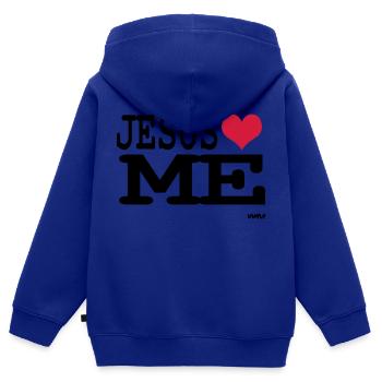 jesus loves me - Kinder Premium Organic Zip Hoodie - Royalblau - Hinten - AI Model Kid Male (0cm)