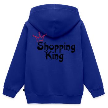 SHOPPING KING - Kinder Premium Organic Zip Hoodie - Royalblau - Hinten - AI Model Kid Male (0cm)