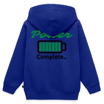 Puissance complète ... - Sweat Premium à capuche zippé enfant bio - bleu roi - Dos - AI Model Kid Male (0cm)