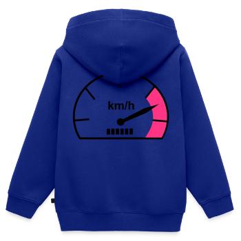 Tacho - Kinder Premium Organic Zip Hoodie - Royalblau - Hinten - AI Model Kid Male (0cm)