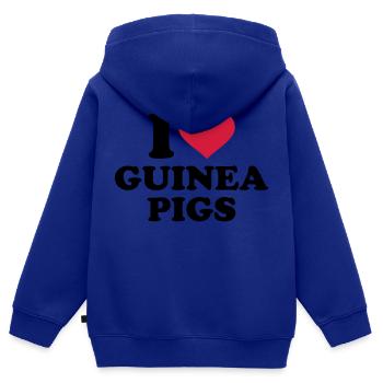 Meerschweinchen - Kinder Premium Organic Zip Hoodie - Royalblau - Hinten - AI Model Kid Male (0cm)