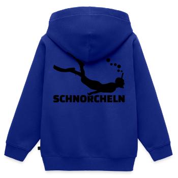 Schnorcheln - Kinder Premium Organic Zip Hoodie - Royalblau - Hinten - AI Model Kid Male (0cm)