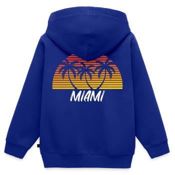 Miami - Sweat Premium à capuche zippé enfant bio - bleu roi - Dos - AI Model Kid Male (0cm)