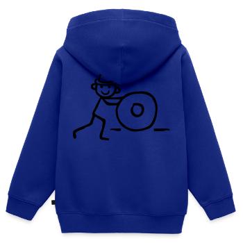 Ball schieben Panne Fitness Bewegung Physio Skizze - Kinder Premium Organic Zip Hoodie - Royalblau - Hinten - AI Model Kid Male (0cm)