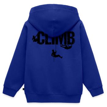 Climbing, sport, climb, climbing, hobby, bouldering - Kids Premium Organic Zip-up Hoodie - royal blue - Back - AI Model Kid Male (0cm)