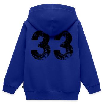 33 - Kids Premium Organic Zip-up Hoodie - royal blue - Back - AI Model Kid Male (0cm)