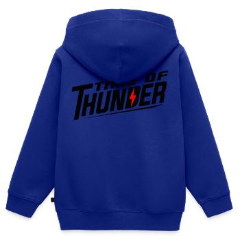 FLASH VARIATIONEN - Kinder Premium Organic Zip Hoodie - Royalblau - Hinten - AI Model Kid Male (0cm)