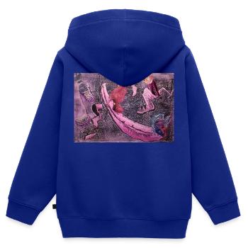 Schuhe - Kinder Premium Organic Zip Hoodie - Royalblau - Hinten - AI Model Kid Male (0cm)
