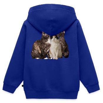 Glückskatzen - Kinder Premium Organic Zip Hoodie - Royalblau - Hinten - AI Model Kid Male (0cm)