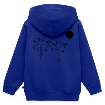 Palmen - Kinder Premium Organic Zip Hoodie - Royalblau - Hinten - AI Model Kid Male (0cm)