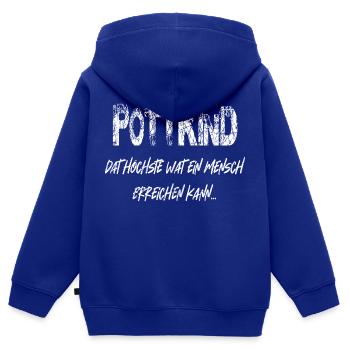 Ruhrpott Kind - Kinder Premium Organic Zip Hoodie - Royalblau - Hinten - AI Model Kid Male (0cm)