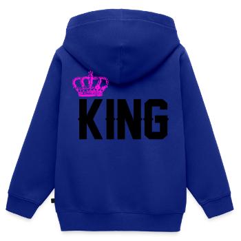 Roi - Sweat Premium à capuche zippé enfant bio - bleu roi - Dos - AI Model Kid Male (0cm)