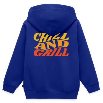 chill and grill - Kinder Premium Organic Zip Hoodie - Royalblau - Hinten - AI Model Kid Male (0cm)