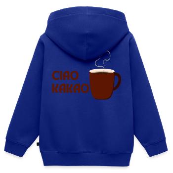 Ciao Kakao - Kinder Premium Organic Zip Hoodie - Royalblau - Hinten - AI Model Kid Male (0cm)