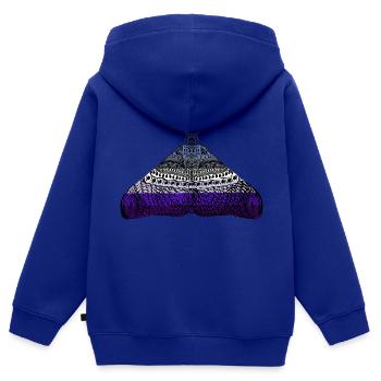 Lesbienne Butch Pride Moth Motif A - Sweat Premium à capuche zippé enfant bio - bleu roi - Dos - AI Model Kid Male (0cm)