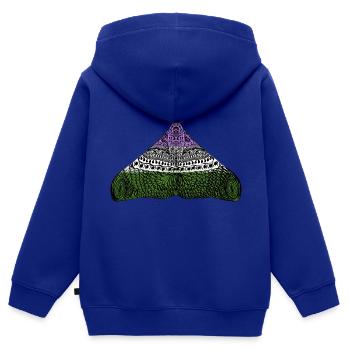 Genderqueer pride Motte - Kinder Premium Organic Zip Hoodie - Royalblau - Hinten - AI Model Kid Male (0cm)