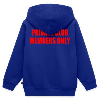 private club members only - Kinder Premium Organic Zip Hoodie - Royalblau - Hinten - AI Model Kid Male (0cm)