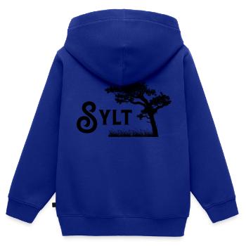 Sylt - Sweat Premium à capuche zippé enfant bio - bleu roi - Dos - AI Model Kid Male (0cm)