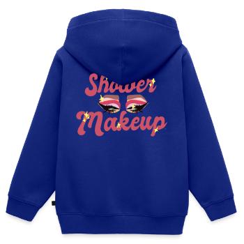 Dusch-Make-up - Kinder Premium Organic Zip Hoodie - Royalblau - Hinten - AI Model Kid Male (0cm)