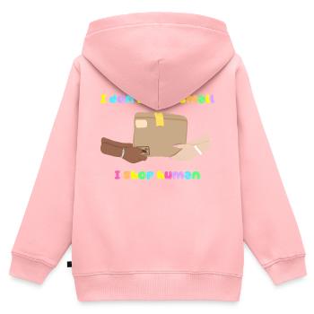 Klein einkaufen, menschlich einkaufen - Kinder Premium Organic Zip Hoodie - Rosa - Hinten - AI Model Kid Female (0cm)