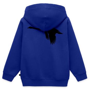 Élégant cygne volant sur de grandes ailes - Sweat Premium à capuche zippé enfant bio - bleu roi - Dos - AI Model Kid Male (0cm)