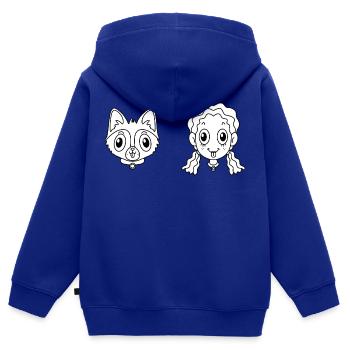 Haustier Hund - Kinder Premium Organic Zip Hoodie - Royalblau - Hinten - AI Model Kid Male (0cm)