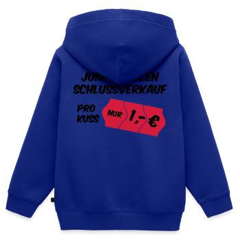 Baccalauréat Vente - Sweat Premium à capuche zippé enfant bio - bleu roi - Dos - AI Model Kid Male (0cm)