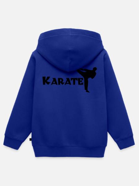 karate - Kinder Premium zip hoodie biologisch - koningsblauw