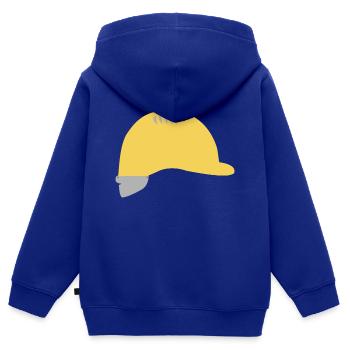 Bauarbeiterhelm - Kinder Premium Organic Zip Hoodie - Royalblau - Hinten - AI Model Kid Male (0cm)