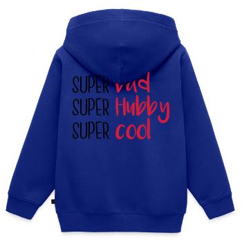 Super dad Super Hubby Super cool - Kinder Premium Organic Zip Hoodie - Royalblau - Hinten - AI Model Kid Male (0cm)