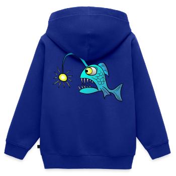 Lantern frogfish - Kids Premium Organic Zip-up Hoodie - royal blue - Back - AI Model Kid Male (0cm)