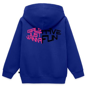 perspektive girls just wanna have fun spruch text - Kinder Premium Organic Zip Hoodie - Royalblau - Hinten - AI Model Kid Male (0cm)