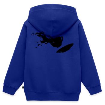 fliegende Tasse - Kinder Premium Organic Zip Hoodie - Royalblau - Hinten - AI Model Kid Male (0cm)