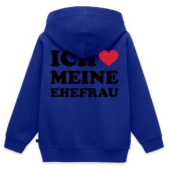 Ich liebe meine Ehefrau - Kinder Premium Organic Zip Hoodie - Royalblau - Hinten - AI Model Kid Male (0cm)