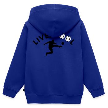 Liverpool - Kinder Premium Organic Zip Hoodie - Royalblau - Hinten - AI Model Kid Male (0cm)