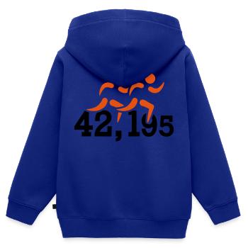 Marathon - Kids Premium Organic Zip-up Hoodie - royal blue - Back - AI Model Kid Male (0cm)