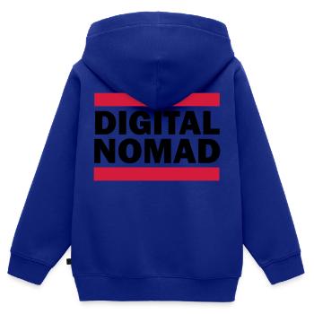 Digital Nomad - Kinder Premium Organic Zip Hoodie - Royalblau - Hinten - AI Model Kid Male (0cm)