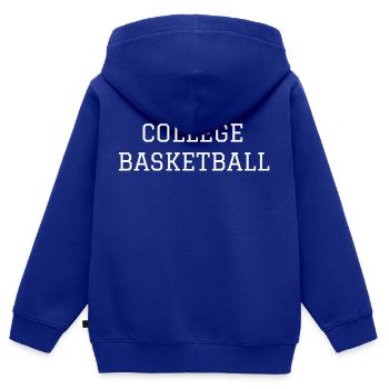 College basketball - Kinder Premium Organic Zip Hoodie - Royalblau - Hinten - AI Model Kid Male (0cm)