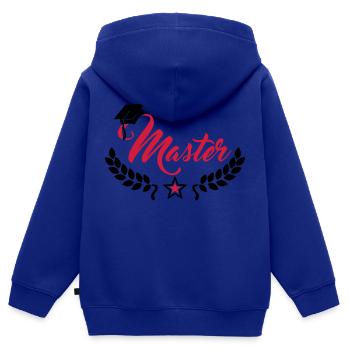 Master degree - Kids Premium Organic Zip-up Hoodie - royal blue - Back - AI Model Kid Male (0cm)