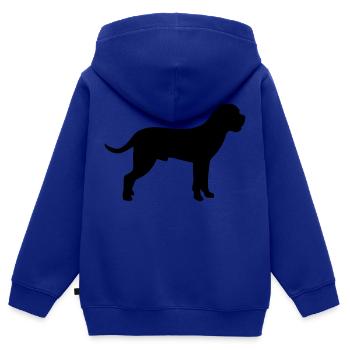Cane Corso - Sweat Premium à capuche zippé enfant bio - bleu roi - Dos - AI Model Kid Male (0cm)