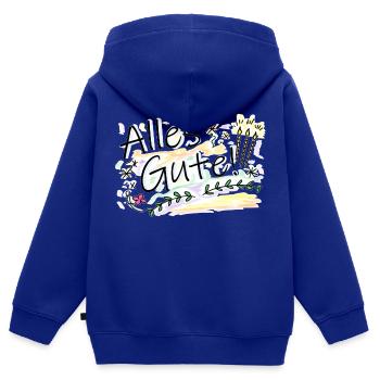 Alles Gute - Kinder Premium Organic Zip Hoodie - Royalblau - Hinten - AI Model Kid Male (0cm)