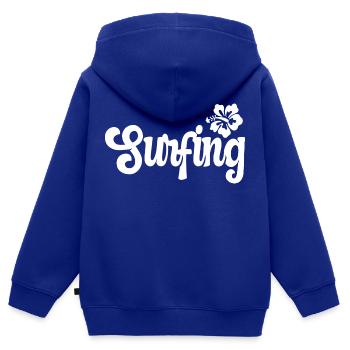 Surfing Surfergirl Surfen Wellenreiten Geschenk - Kinder Premium Organic Zip Hoodie - Royalblau - Hinten - AI Model Kid Male (0cm)
