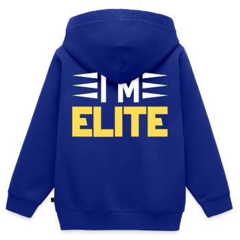 I´m Elite (gelb) - Kinder Premium Organic Zip Hoodie - Royalblau - Hinten - AI Model Kid Male (0cm)