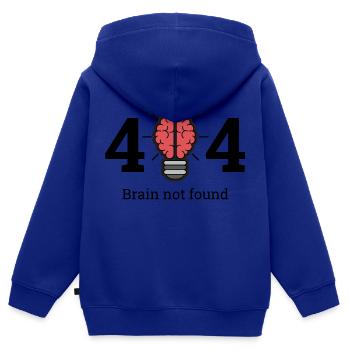 404 - brain not found - Kids Premium Organic Zip-up Hoodie - royal blue - Back - AI Model Kid Male (0cm)