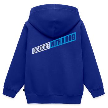 better with a dog - Kids Premium Organic Zip-up Hoodie - royal blue - Back - AI Model Kid Male (0cm)