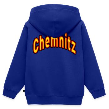 Chemnitz - Kinder Premium Organic Zip Hoodie - Royalblau - Hinten - AI Model Kid Male (0cm)