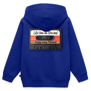 Genieße jeden Moment im Leben - Kinder Premium Organic Zip Hoodie - Royalblau - Hinten - AI Model Kid Male (0cm)